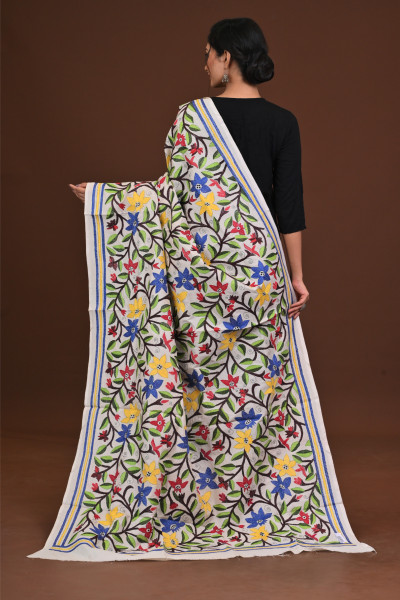 Pure Silk Kantha Dupatta