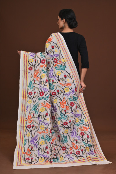Pure Silk Kantha Dupatta