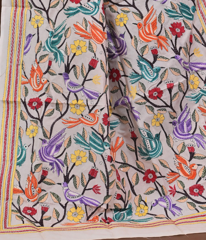 Pure Silk Kantha Dupatta