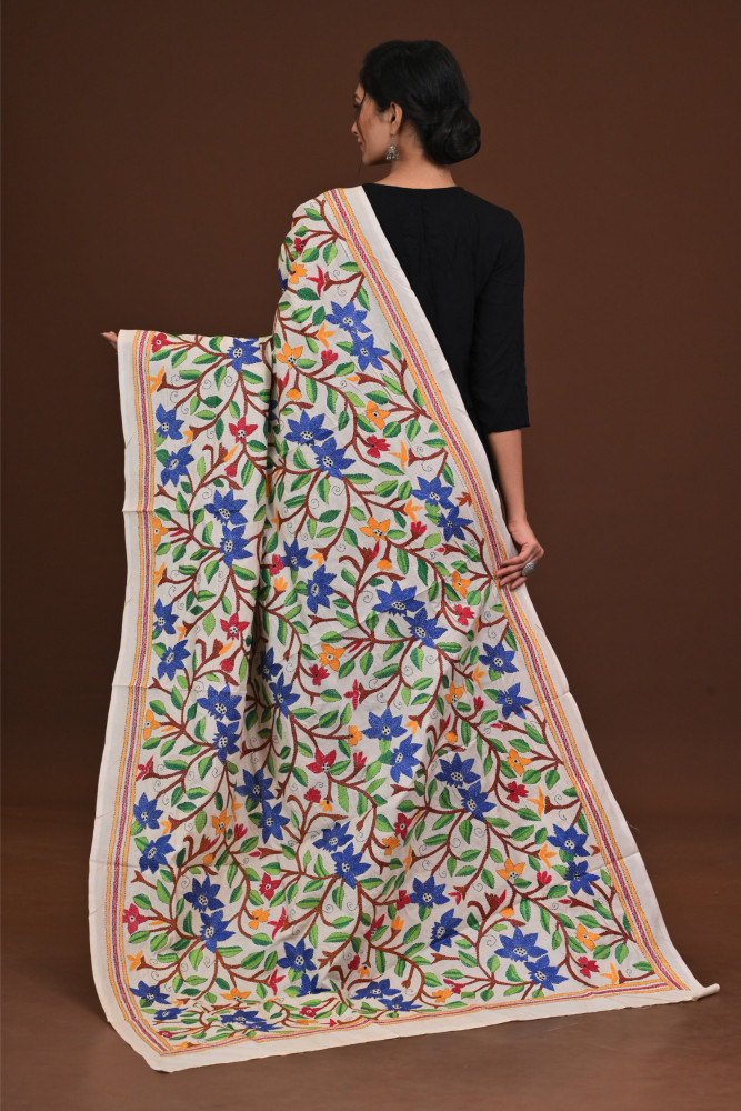 Pure Silk Kantha Dupatta