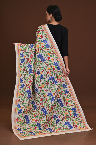 Pure Silk Kantha Dupatta