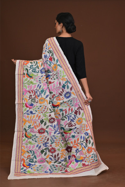 Pure Silk Kantha Dupatta