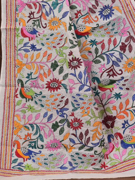 Pure Silk Kantha Dupatta