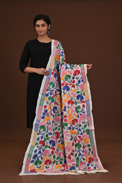 Pure Silk Kantha Dupatta