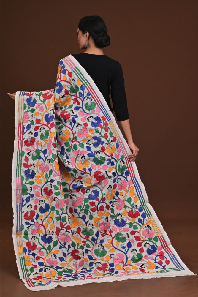 Pure Silk Kantha Dupatta