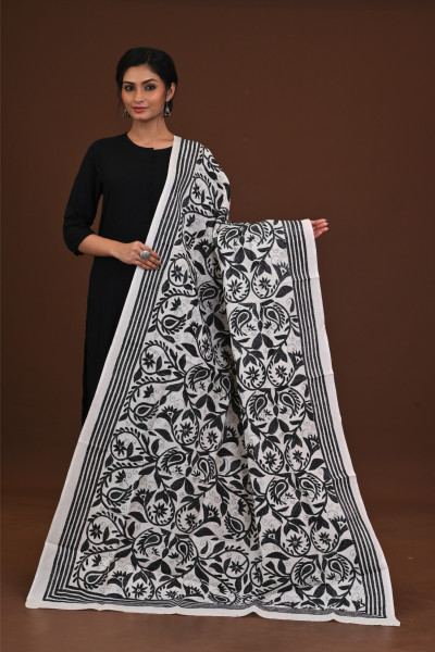 Pure Silk Kantha Dupatta