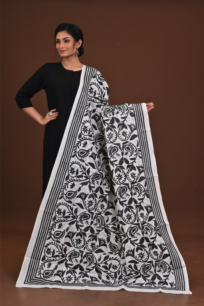 Pure Silk Kantha Dupatta