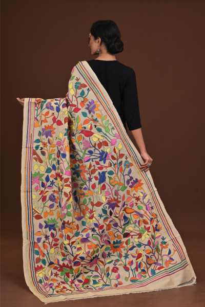 Pure Silk Kantha Dupatta