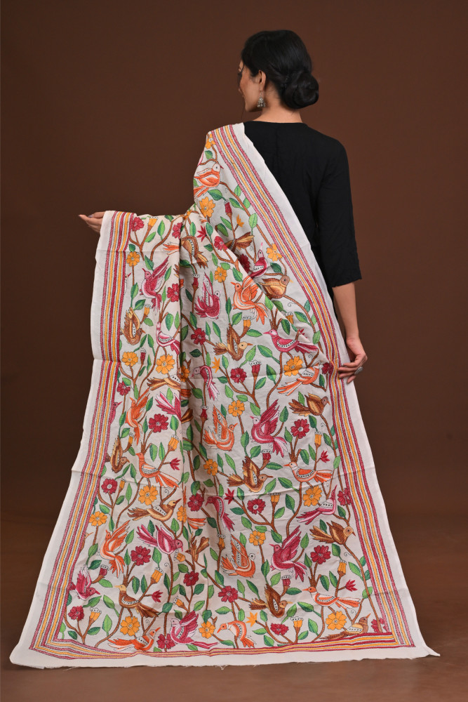 Pure Silk Kantha Dupatta