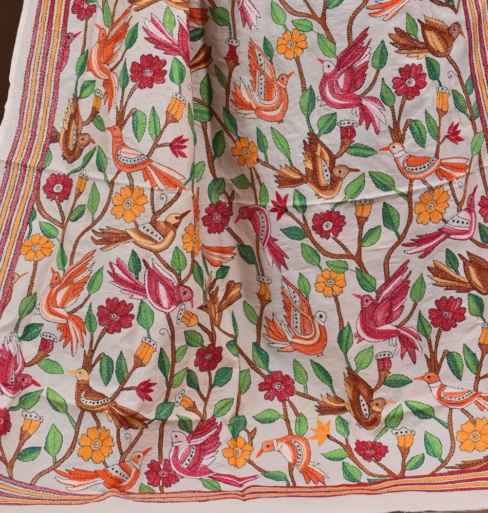 Pure Silk Kantha Dupatta