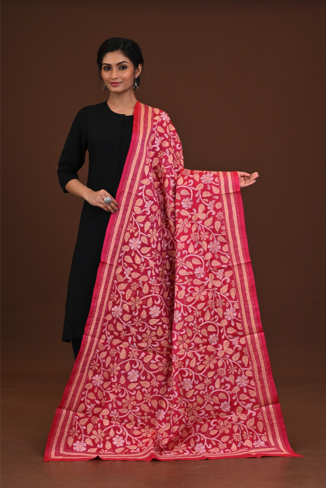 Pure Silk Kantha Dupatta