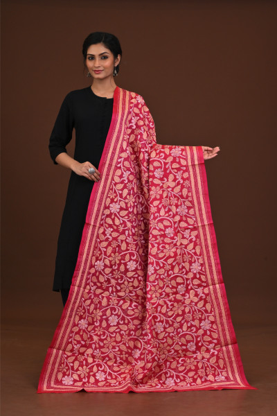 Pure Silk Kantha Dupatta