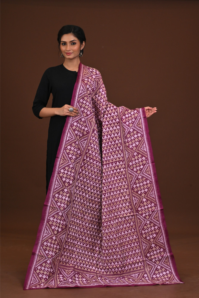 Pure Silk Kantha Dupatta