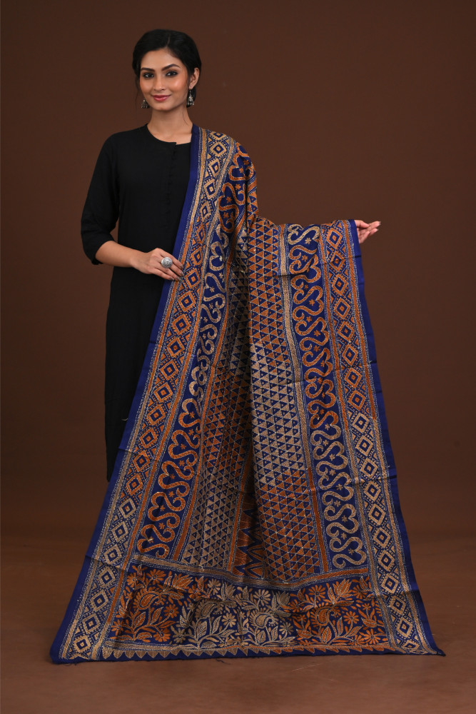 Pure Silk Kantha Dupatta