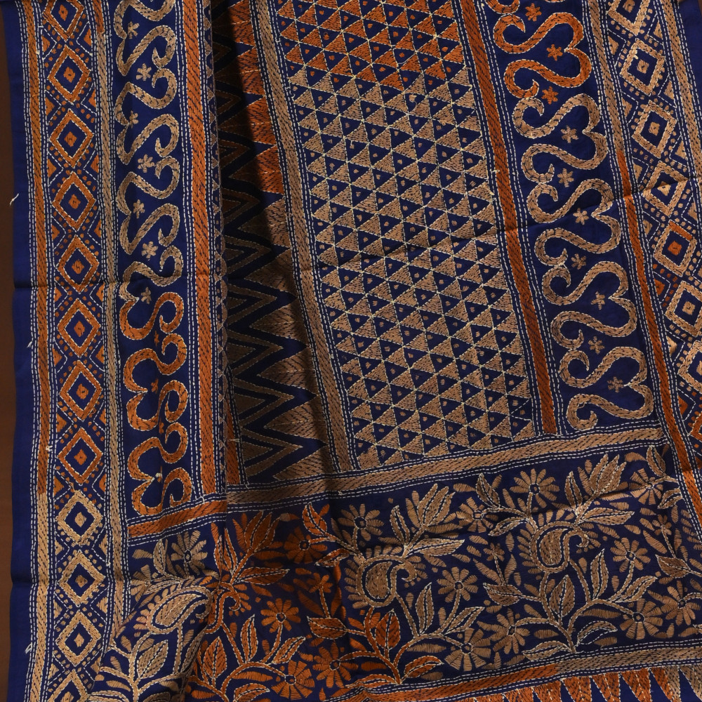 Pure Silk Kantha Dupatta