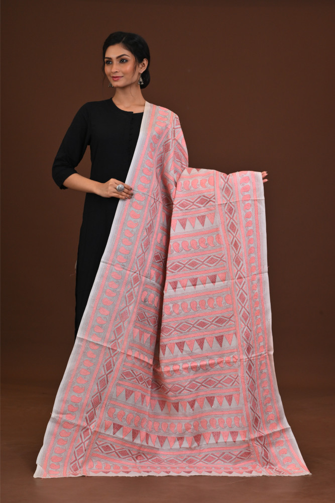 Pure Silk Kantha Dupatta