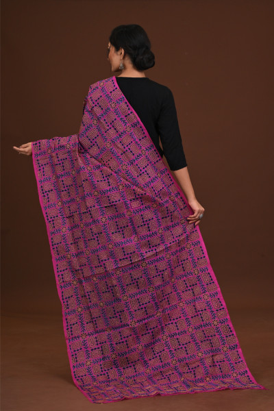 Silk Block Kantha Dupatta