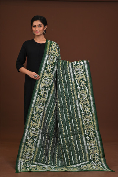 Pure Silk Kantha Dupatta