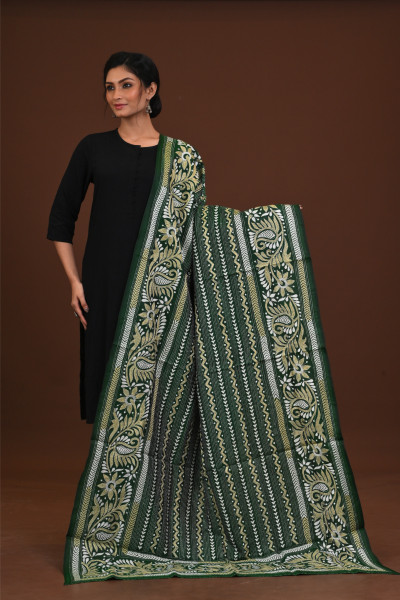 Pure Silk Kantha Dupatta