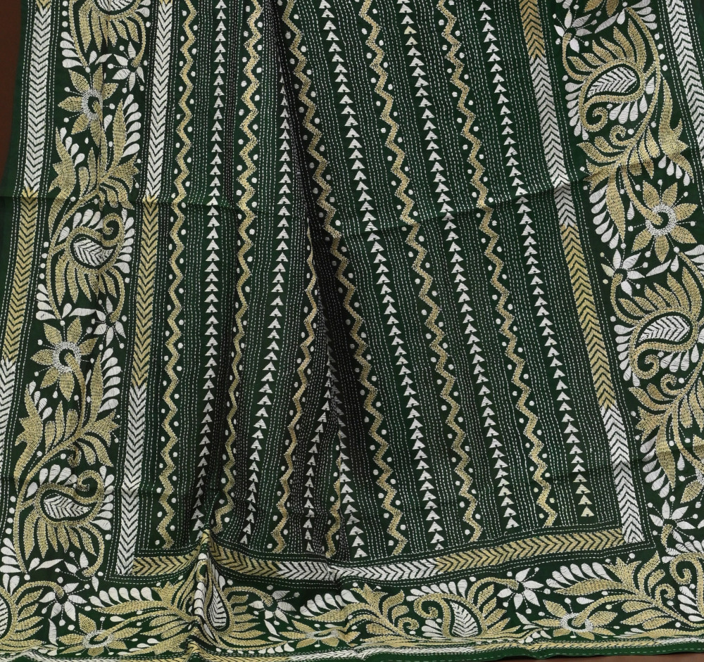 Pure Silk Kantha Dupatta