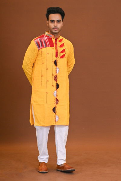 Spcl Slub Applique Kurta