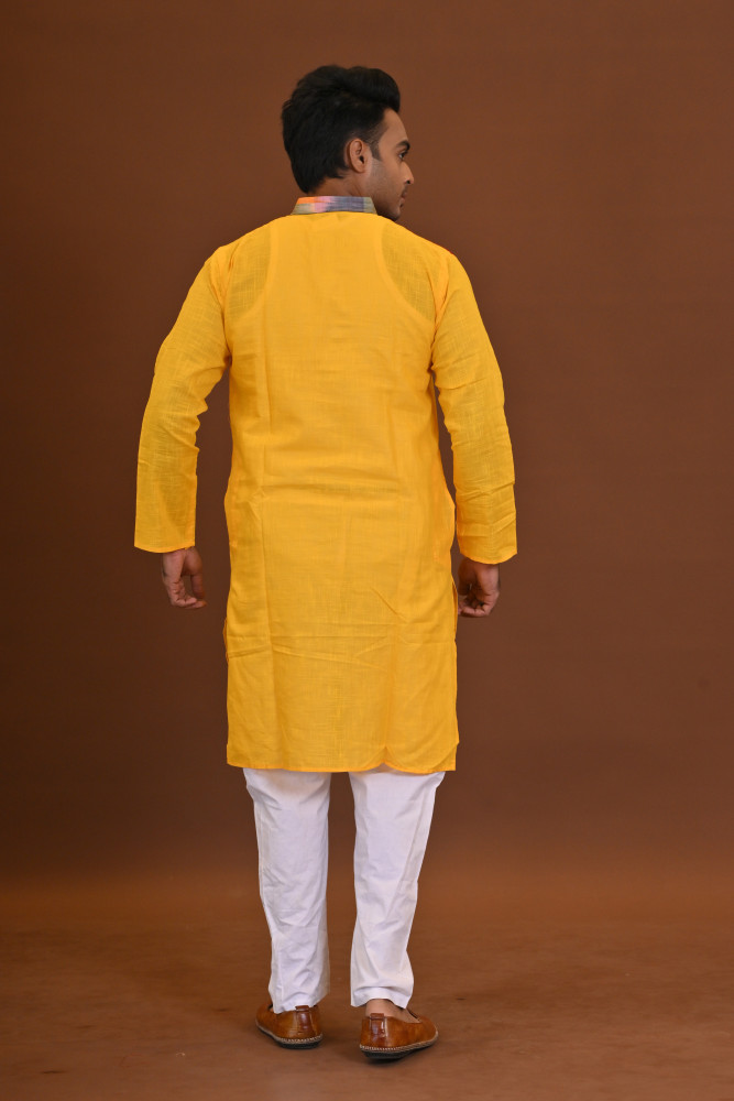 Spcl Slub Applique Kurta