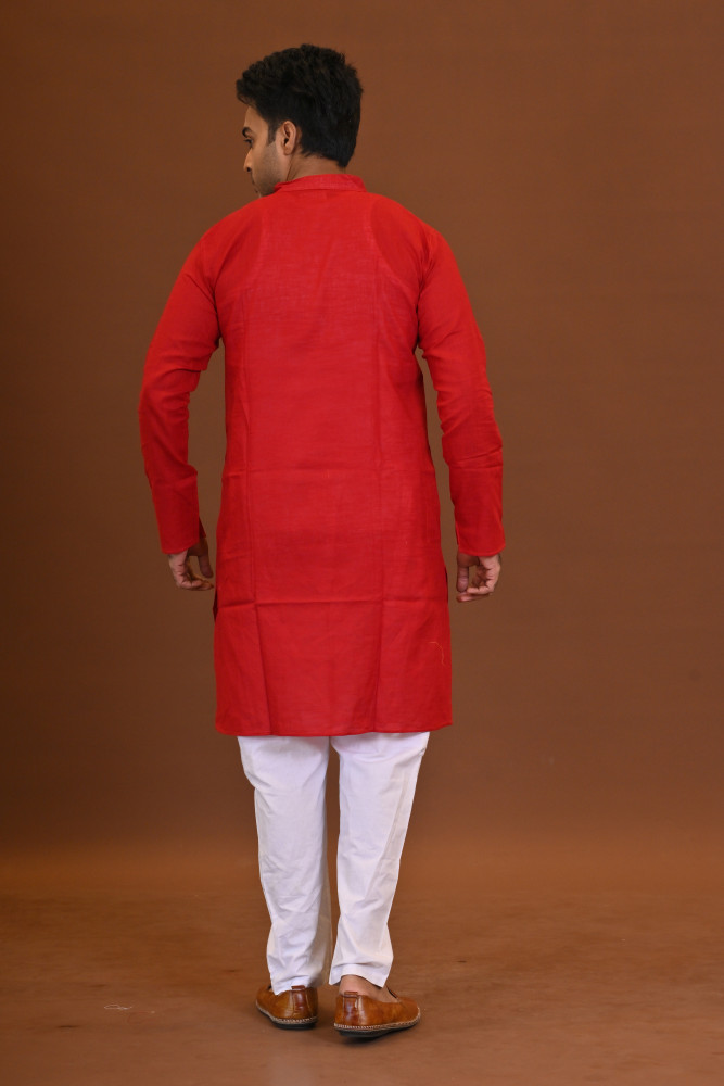 Spcl Slub Applique Kurta