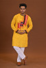 Spcl Slub Applique Kurta