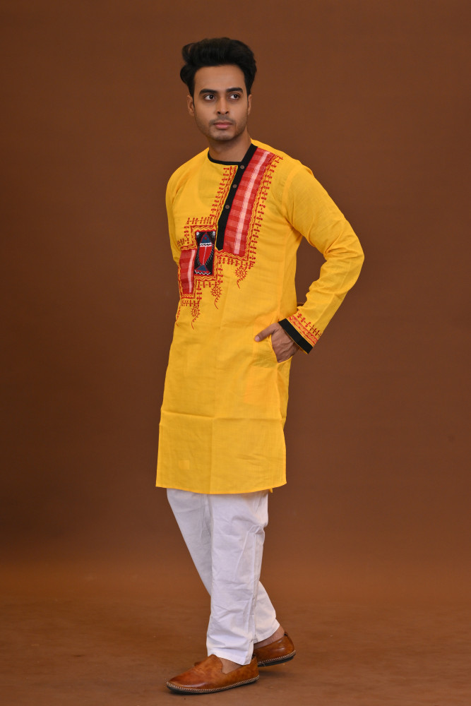 Spcl Slub Applique Kurta