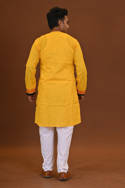 Spcl Slub Applique Kurta