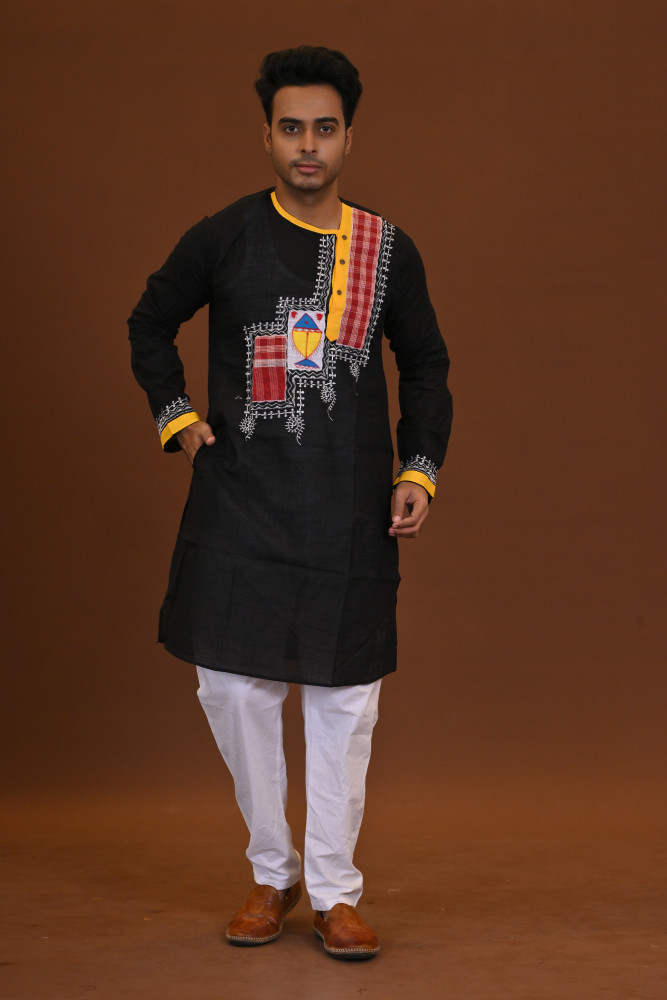 Spcl Slub Applique Kurta