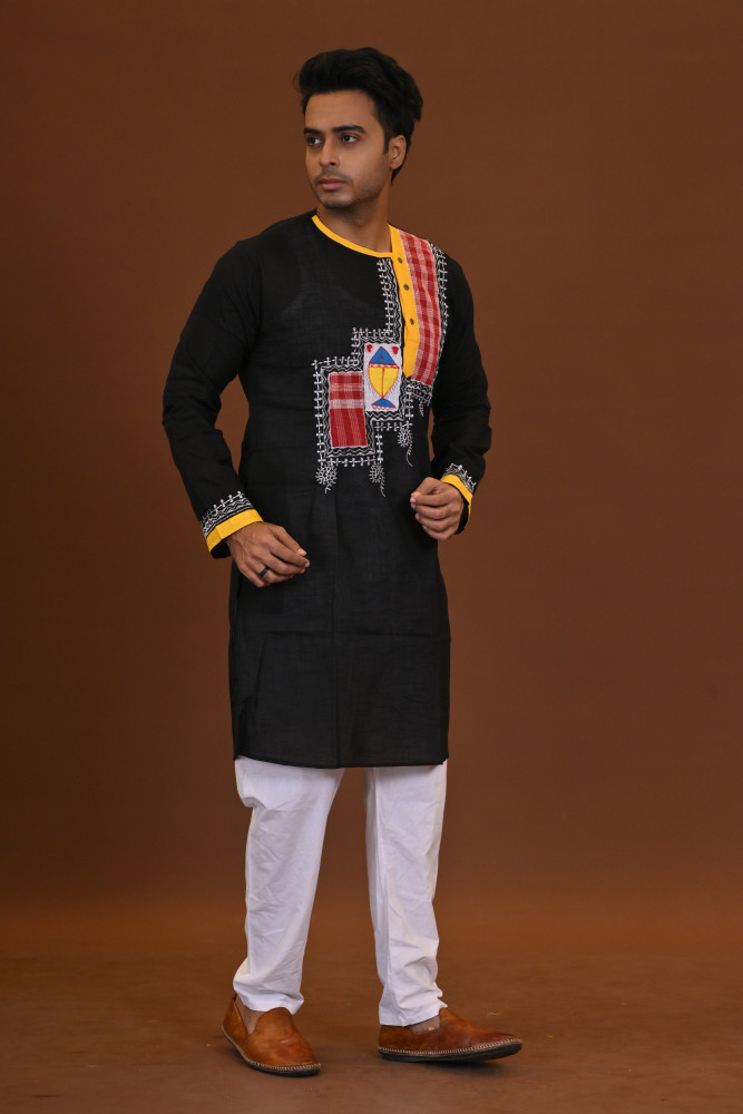 Spcl Slub Applique Kurta