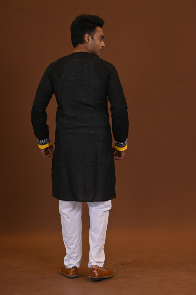 Spcl Slub Applique Kurta