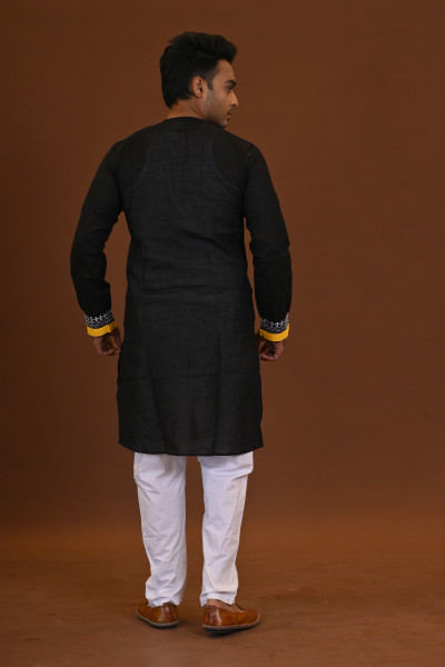 Spcl Slub Applique Kurta