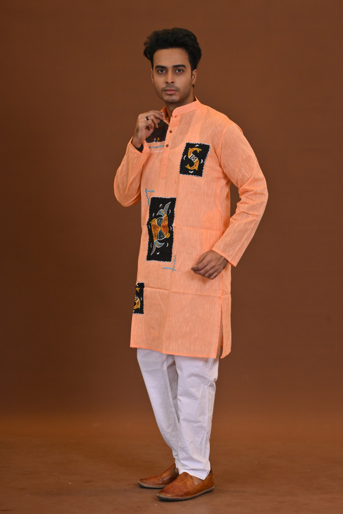 Fish Applique Cotton Kurta