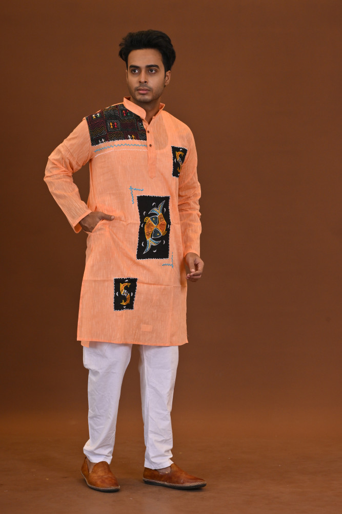 Fish Applique Cotton Kurta