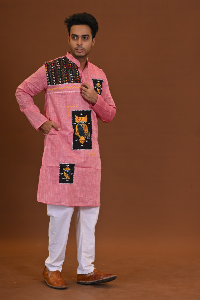 Fish Applique Cotton Kurta