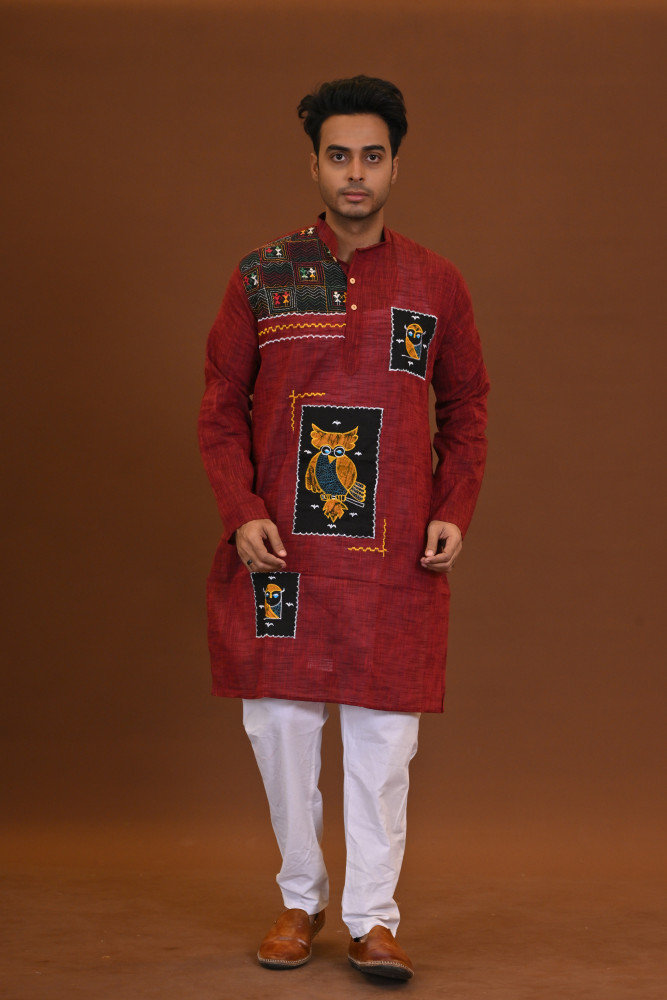 Fish Applique Cotton Kurta
