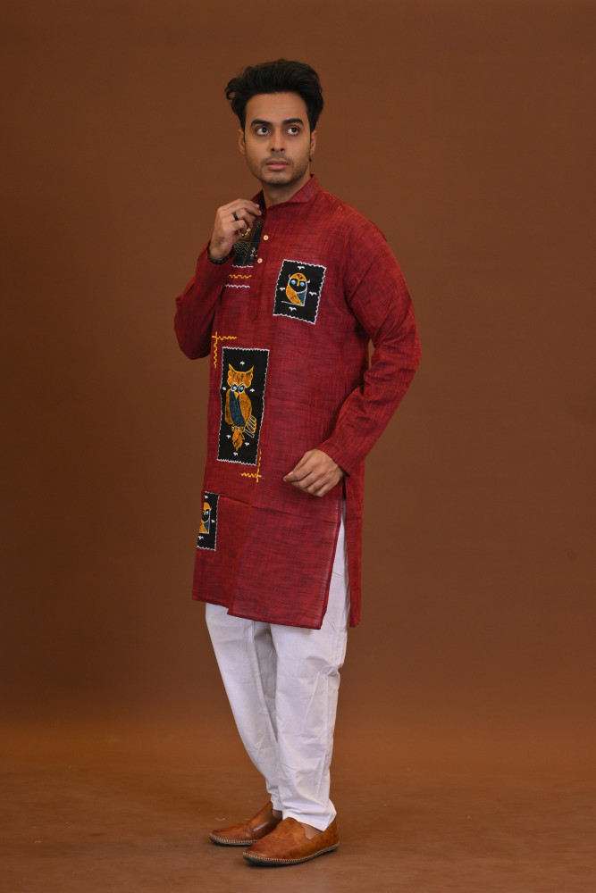 Fish Applique Cotton Kurta