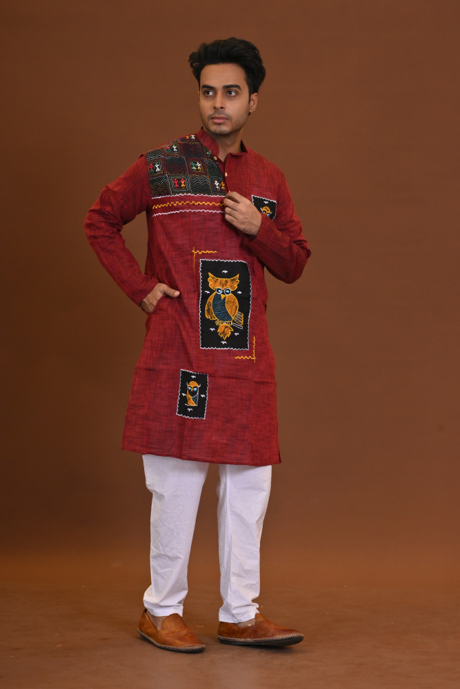 Fish Applique Cotton Kurta
