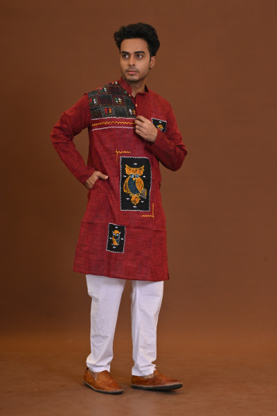 Fish Applique Cotton Kurta