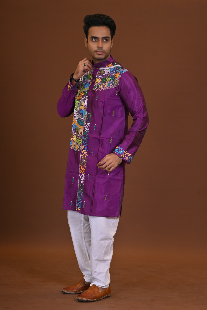 Bangalore Silk Kantha Kurta