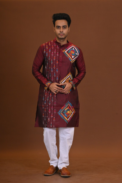 Bangalore Silk Kantha Kurta