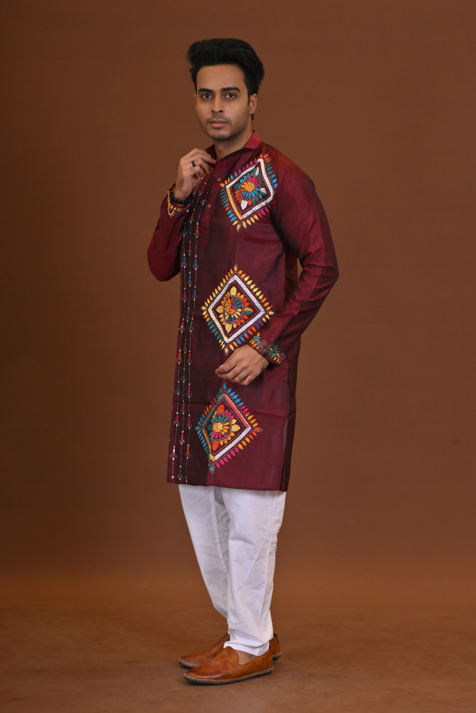 Bangalore Silk Kantha Kurta