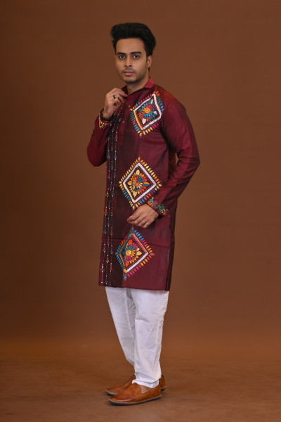 Bangalore Silk Kantha Kurta