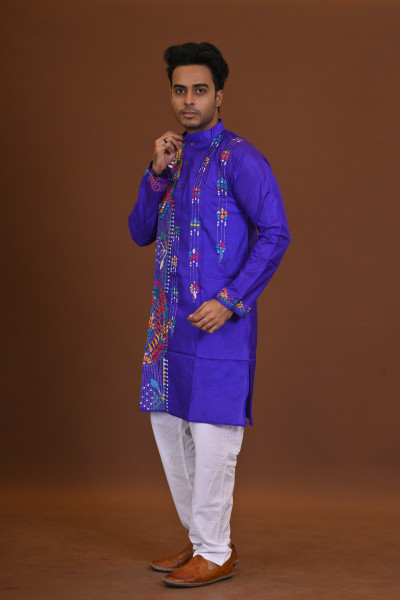 Bangalore Silk Kantha Kurta