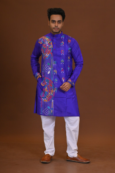 Bangalore Silk Kantha Kurta
