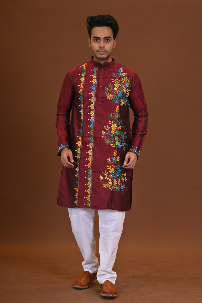 Bangalore Silk Kantha Kurta