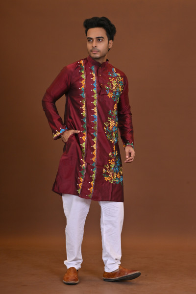Bangalore Silk Kantha Kurta