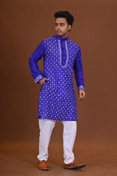 Bangalore Silk Kantha Kurta
